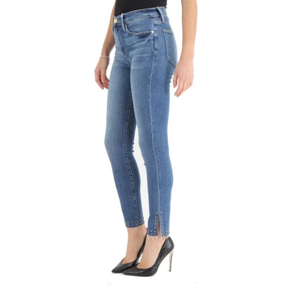Frame Denim Denim - Frame Denim Hazel Wool Blue Le High Skinny Studded Ankle Jeans Size 25